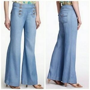 Anthropologie Elevenses Tencel Sailor Pant 10